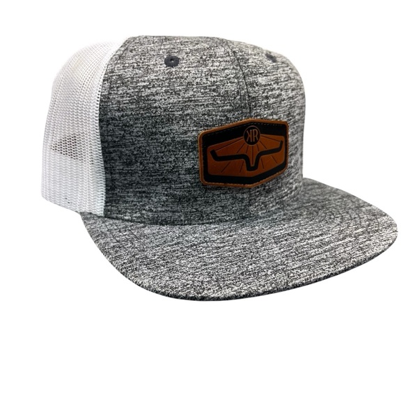 Kimes Ranch Trucker Hat Cap Adult Gray White Snapback Heathered Mesh Back - Picture 1 of 7